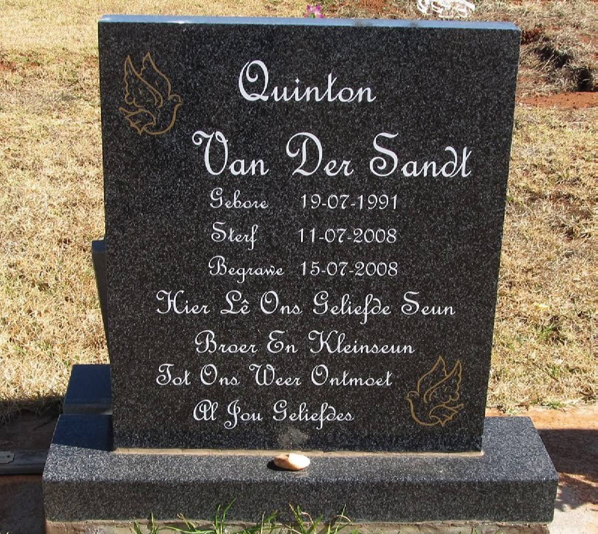 SANDT Quinton, van der 1991-2008