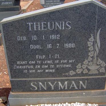 SNYMAN Theunis 1912-1980