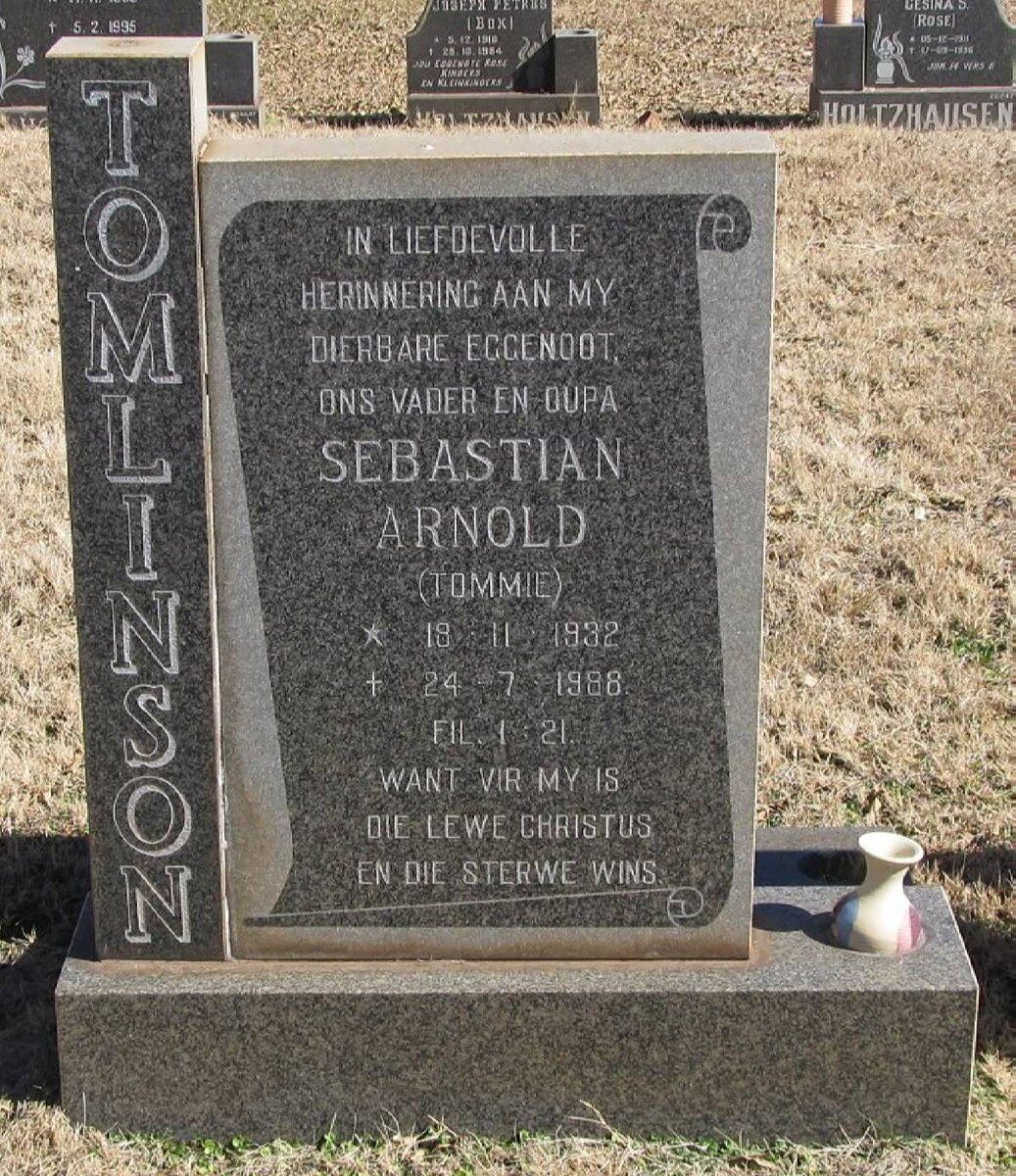 TOMLINSON Sebastian Arnold 1932-1988