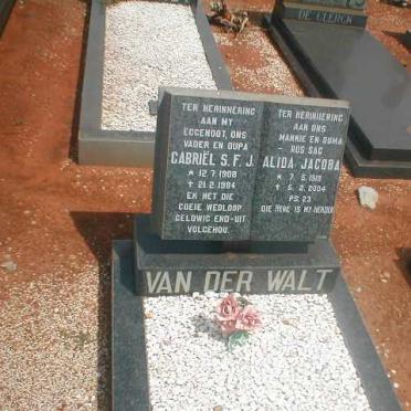 WALT Gabriël S.F.J., van der 1908-1984 &amp; Alida Jacoba 1919-2004