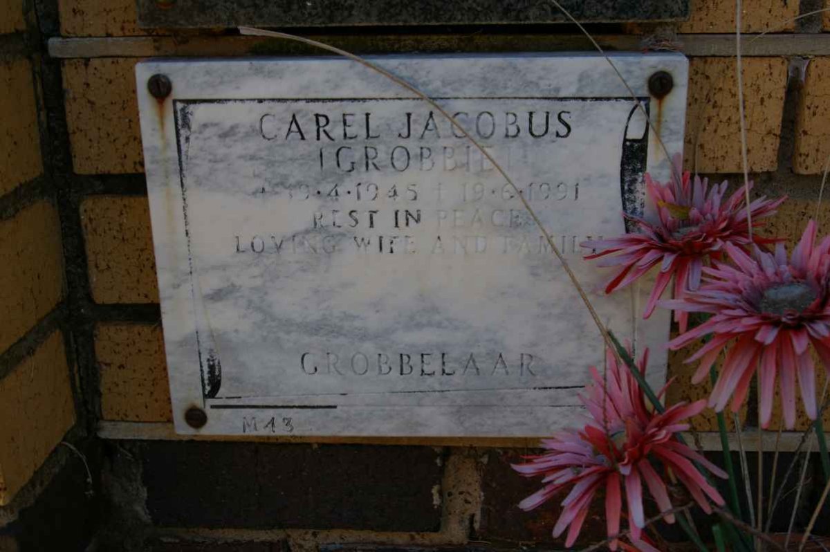 GROBBELAAR Carel Jacobus 1945-1991