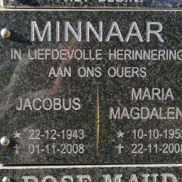MINNAAR Jacobus 1943-2008 &amp; Maria Magdalena 1952-2008