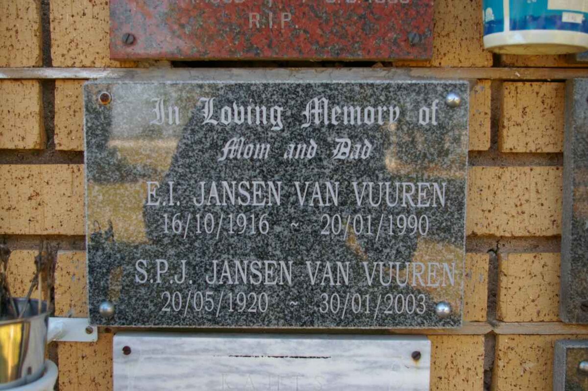 VUUREN S.P.J., Jansen van 1920-2003 &amp; E.I. 1916-1990