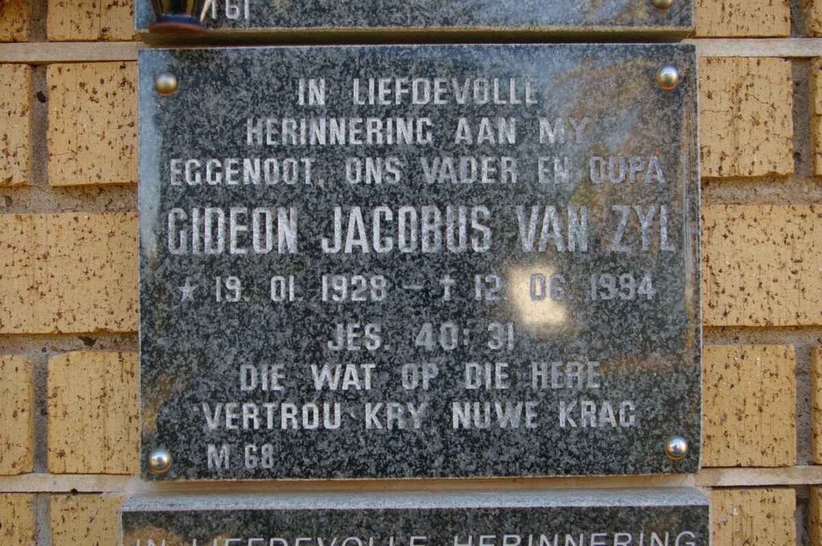 ZYL Gideon Jacobus, van 1928-1994
