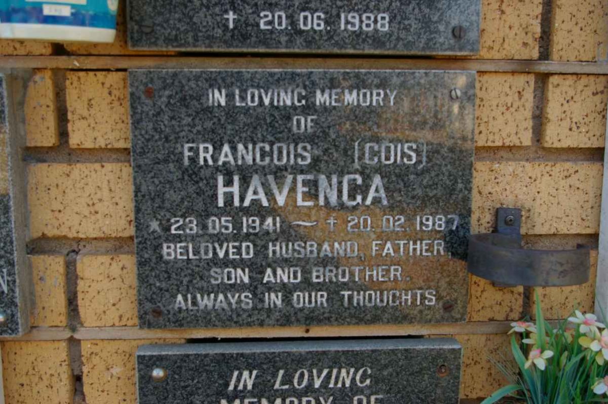 HAVENGA Francois 1941-1987