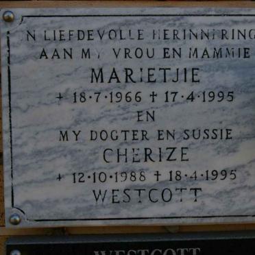 WESTCOTT Marietjie 1966-1995 :: WESTCOTT Cherize 1988-1995