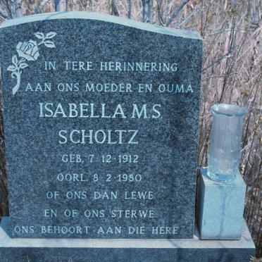 SCHOLTZ Isabella M.S. 1912-1980