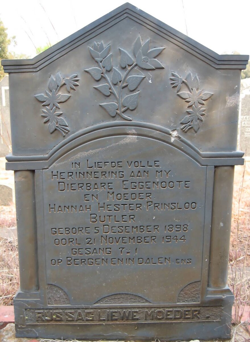 BUTLER Hanna Hester Prinsloo 1898-1944