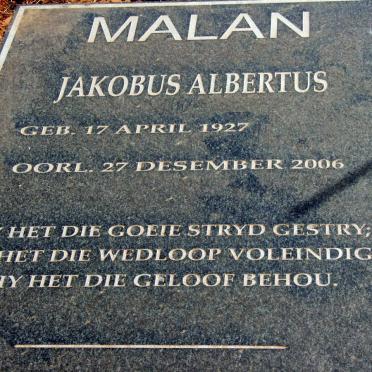 MALAN Jakobus Albertus 1927-2006