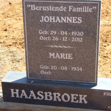 HAASBROEK Johannes 1930-2012 &amp; Marie 1934-