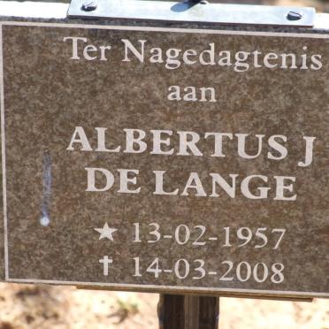 LANGE Albertus J., de 1957-2008