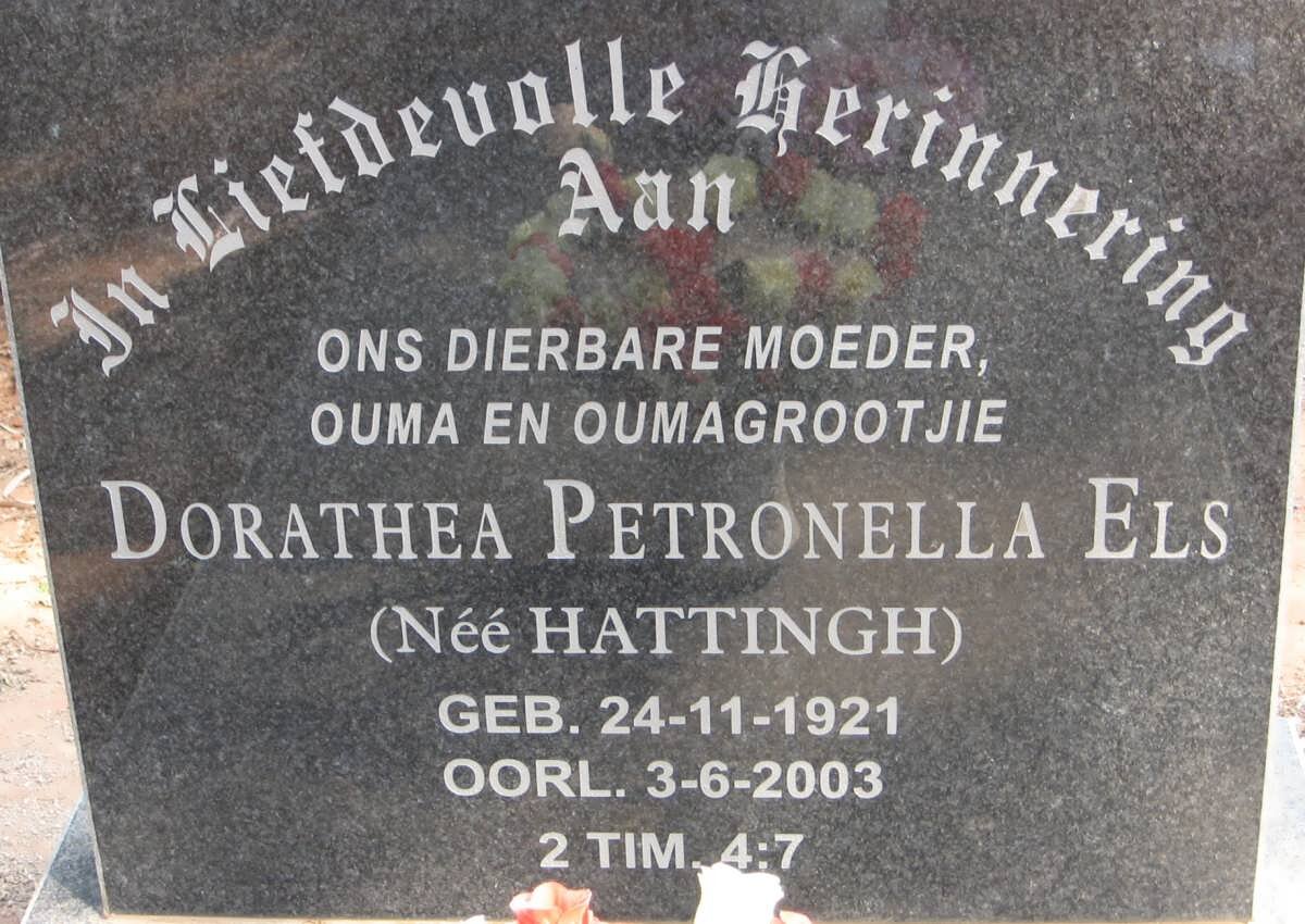 ELS Dorathea Petronella nee HATTINGH 1921-2003