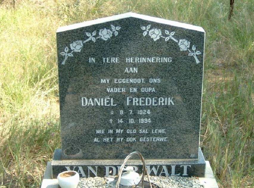 WALT Daniel Frederik, van der 1924-1994