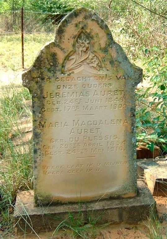 AURET Jeremias 1846-1909 &amp; Maria Magdalena DU PLESSIS 1854-1910