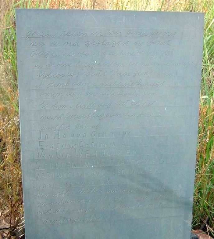 ERASMUS Johanna Gertina nee VAN DER WESTHUIZEN 1853-1919