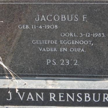 RENSBURG Jacobus F., J. van 1908-1983