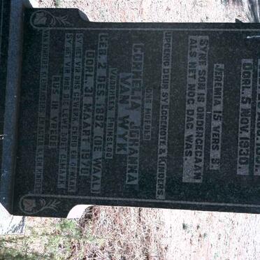 PRINSLOO Willem Balthasar Johannes 1891-1930 &amp; Cornelia Johanna VAN WYK formerly PRINSLOO nee DE WAAL 1892-1970