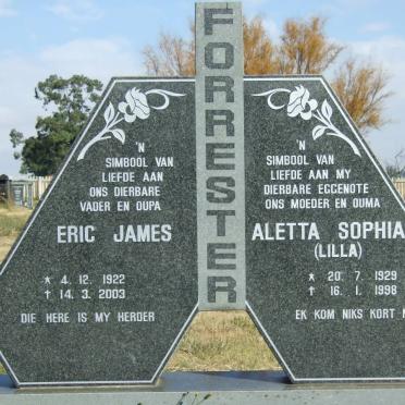 FORRESTER Eric James 1922-2003 &amp; Aletta Sophia 1929-1998