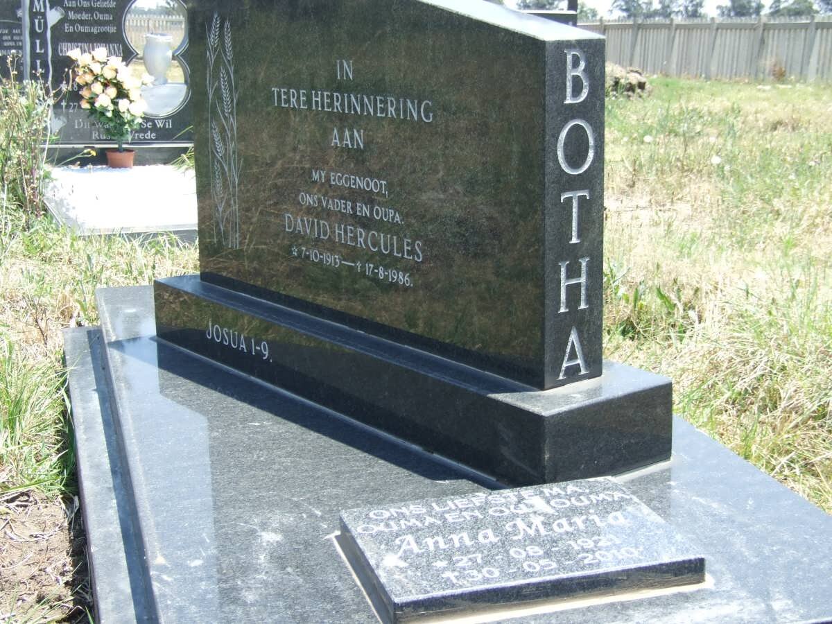 BOTHA David Hercules 1913-1986 &amp; Anna Maria 1921-2010