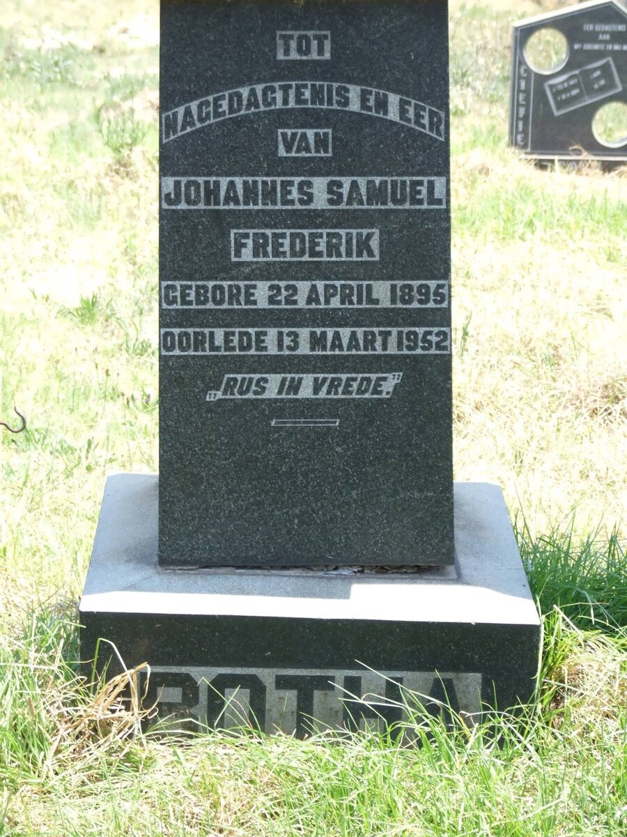 BOTHA Johannes Samuel Frederik 1895-1952