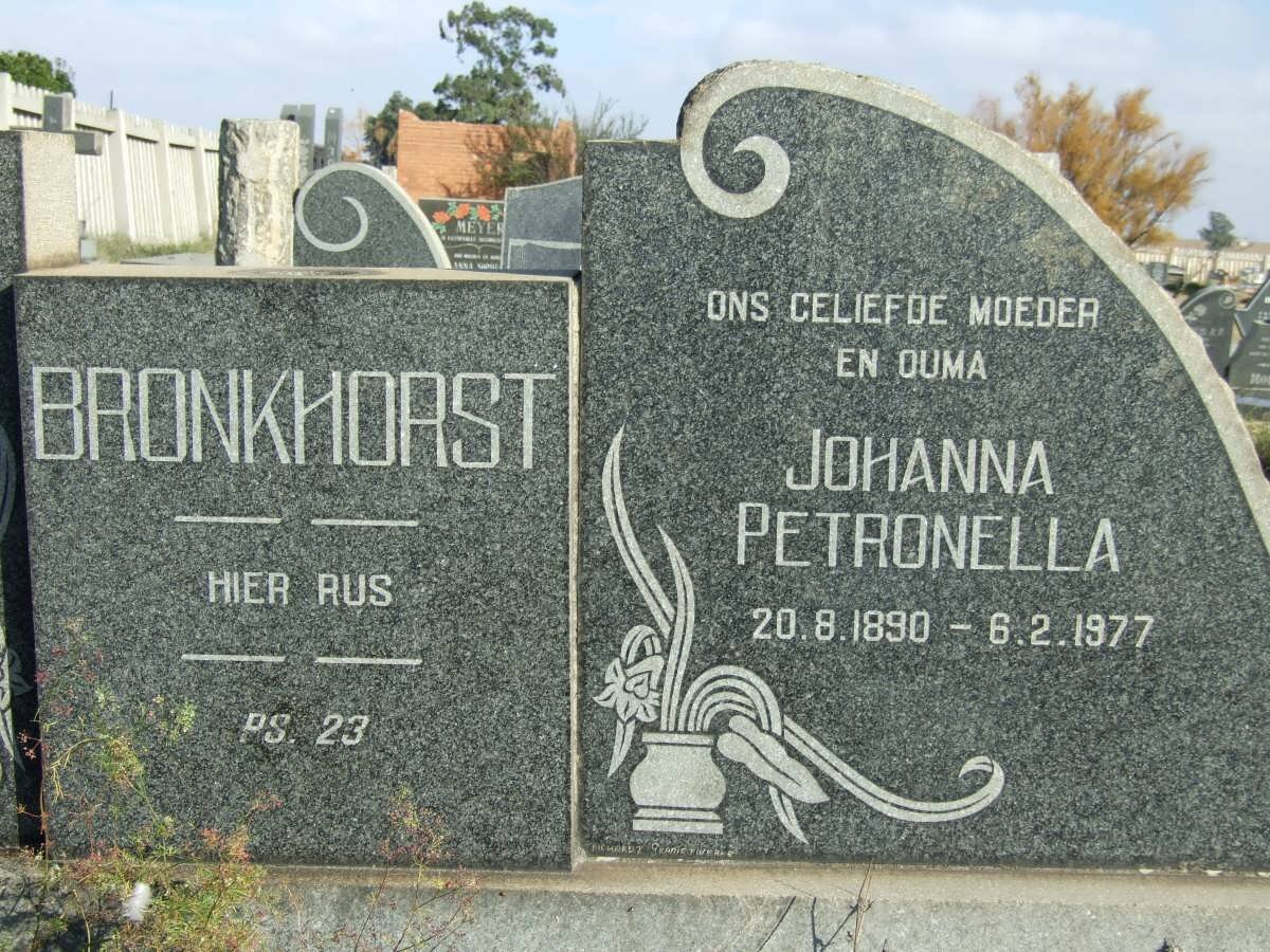BRONKHORST Johanna Petronella 1890-1977