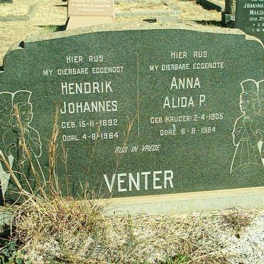 VENTER Hendrik Johannes 1892-1964 &amp; Anna Alida P. KRUGER 1905-1984