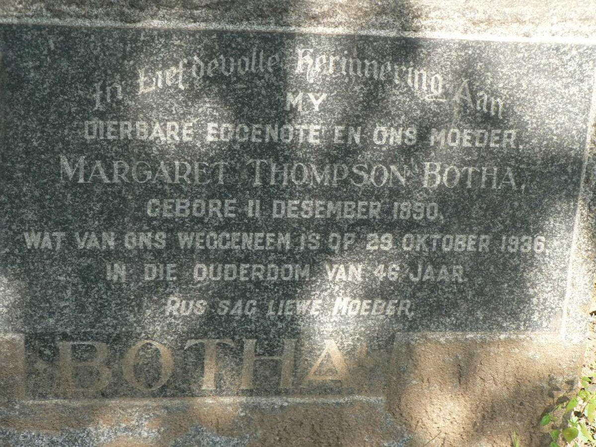 BOTHA Margaret Thompson 1890-1936