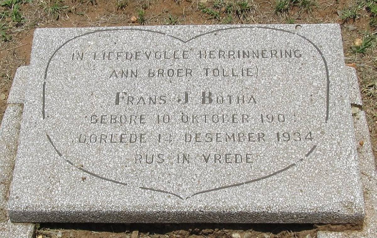 BOTHA Frans J. 1904-1934