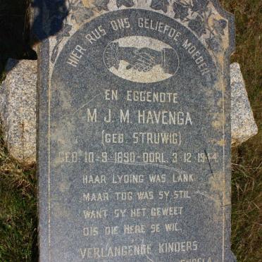HAVENGA M.J.M. nee STRUWIG 1890-1944