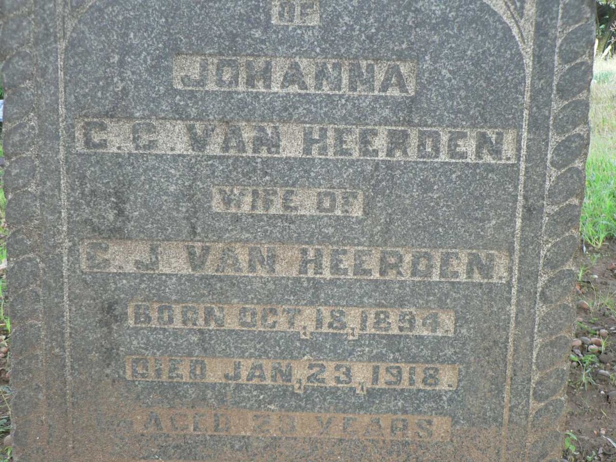 HEERDEN Johanna C.C., van 1894-1918