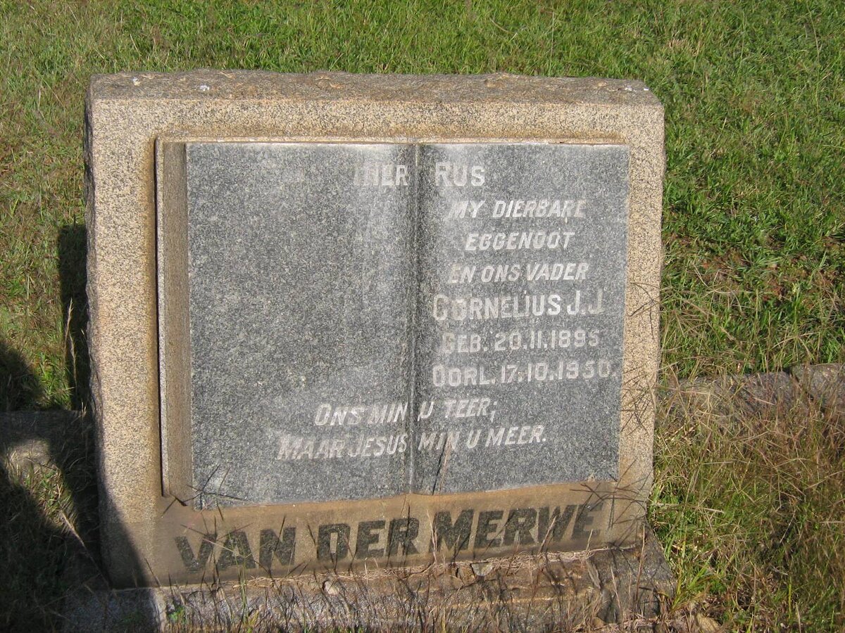 MERWE Cornelius J.J., van der 1895-1950