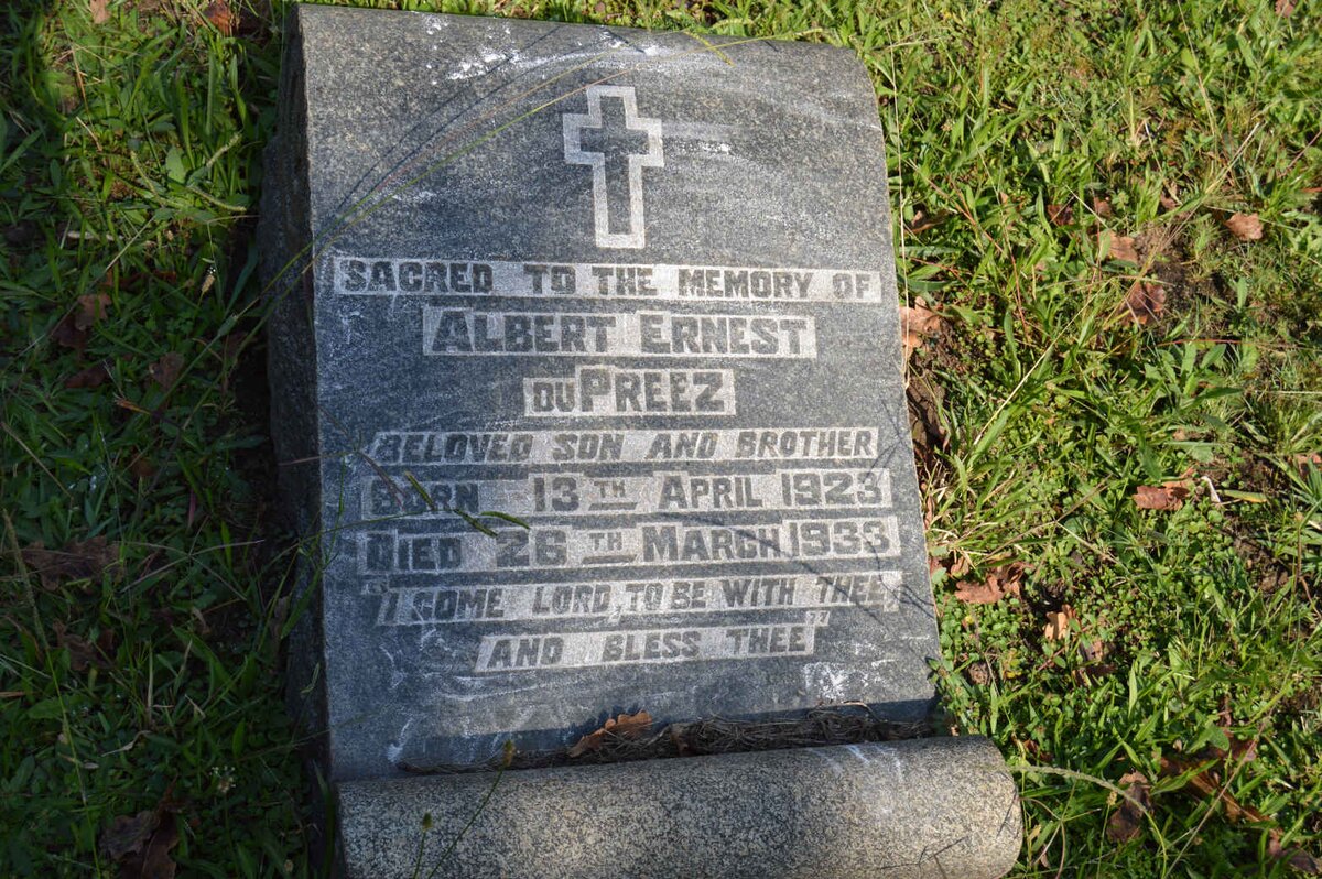 PREEZ Albert Ernest, du 1923-1933