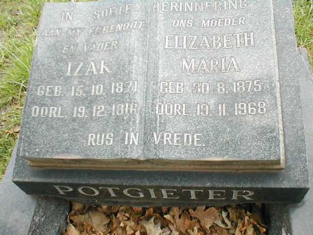 POTGIETER Izak 1871-1916 &amp; Elizabeth Maria 1875-1968