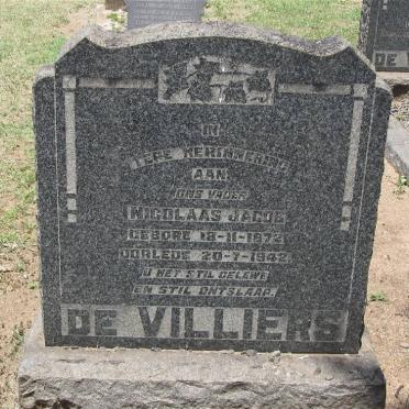 VILLIERS Nicolaas Jacob, de 1872-1942