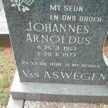 ASWEGEN Johannes Arnoldus, van 1957-1977