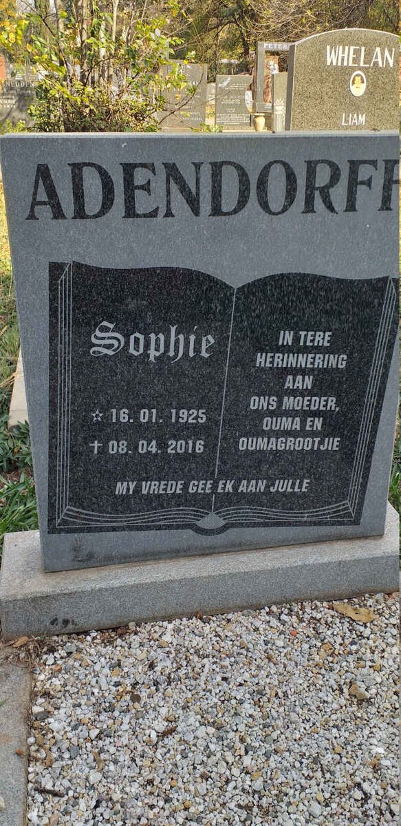 ADENDORFF Sophie 1925-2016