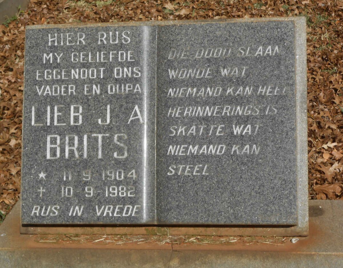 BRITS Lieb J.A. 1904-1982