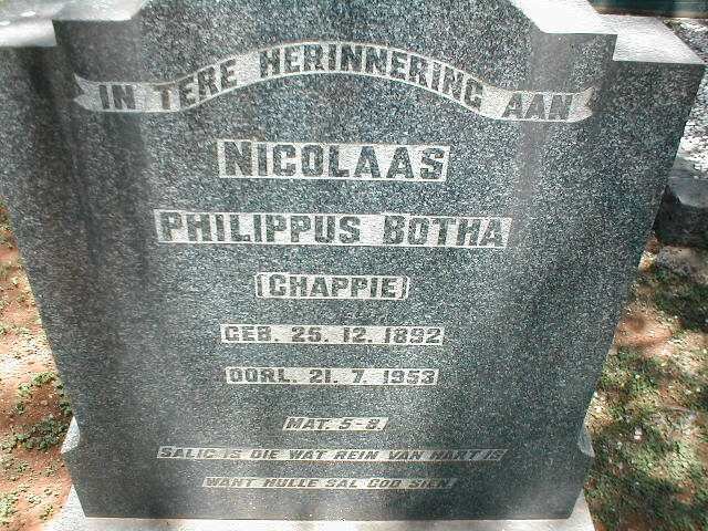 BOTHA Nicolaas Philippus 1892-1953