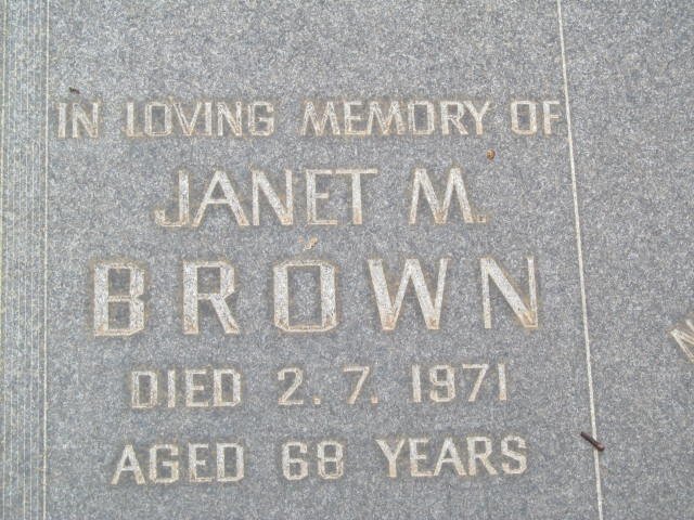 BROWN Janet M. -1971