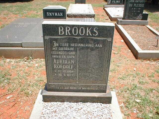BROOKS Adriaan Roedolf 1904-1977