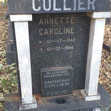 COLLIER Annette Caroline 1942-1994 :: COLLIER Anthony 1968-2016 