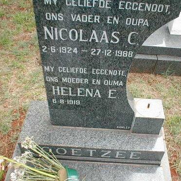 COETZEE Nicolaas C. 1924-1988 &amp; Helena E. 1919-