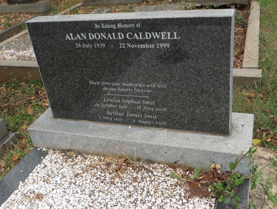 CALDWELL Alan Donald 1939-1999 :: SMIT Arthur James 1920-2006 &amp; Louisa Sophia 1917-2006