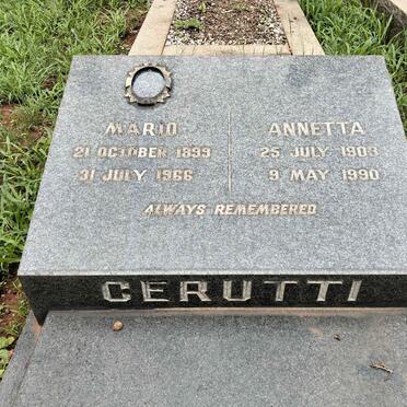 CERUTTI Mario 1899-1966 & Anetta 1903-1990