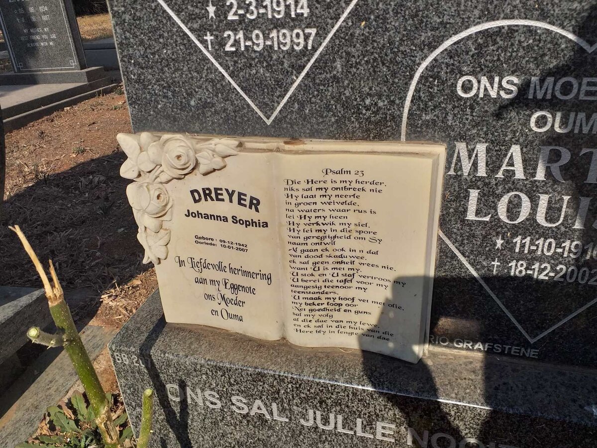 DREYER Johanna Sophia 1942-2007