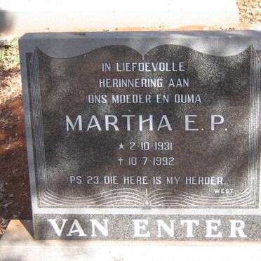 ENTER Martha E.P., van 1931-1992