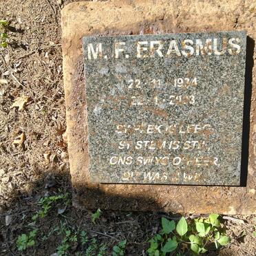 ERASMUS M.F. 1934-2003