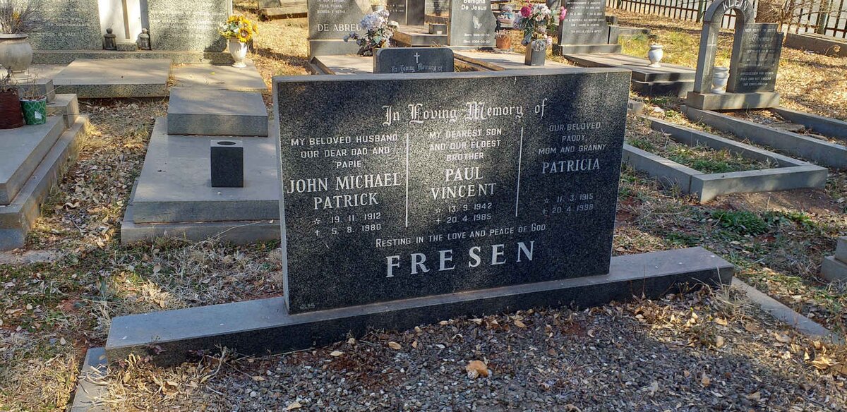 FRESEN John Michael Patrick 1912-1980 & Patricia 1915-1998 :: FRESEN Paul Vincent 1942-1985
