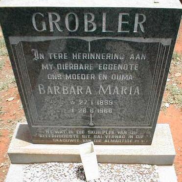 GROBLER Barbara Maria 1899-1966