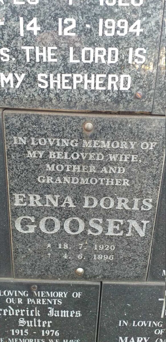 GOOSEN Erna Doris 1920-1996